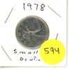 Image 1 : 1978 Canadian Quarter, Small Denticles