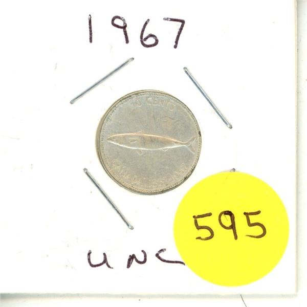 1967 Canadian Centennial Dime- Fish