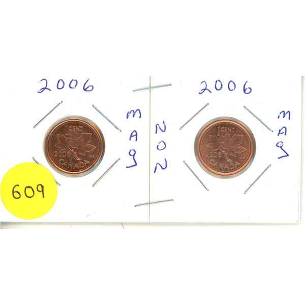 2006 Canadian Small Cent, Magnetic and Non Magnetic