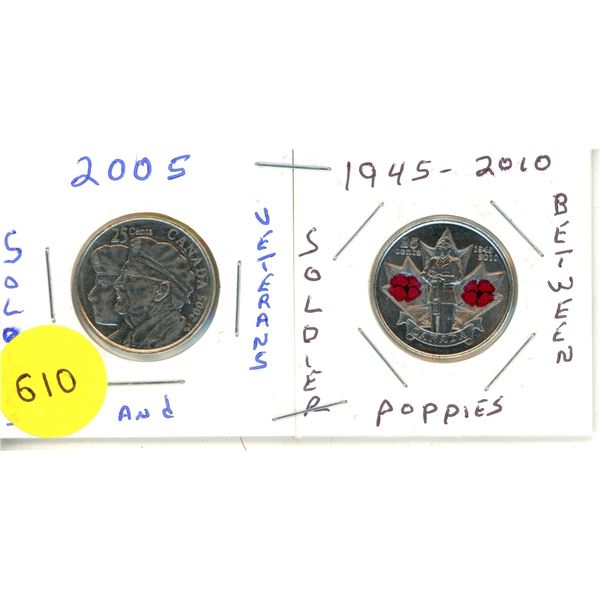 2005 & 2010 Canadian Quarters, Soldiers & Veterans, Soldiers Between Poppys