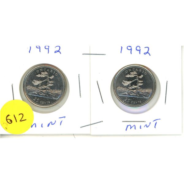 1992 Canadian Quarters, MINT