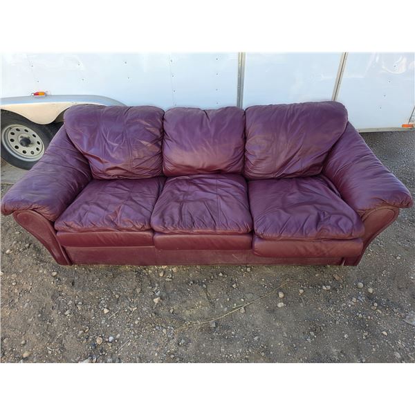 Leather 3 seat couch- 81" by 34" by 32"H