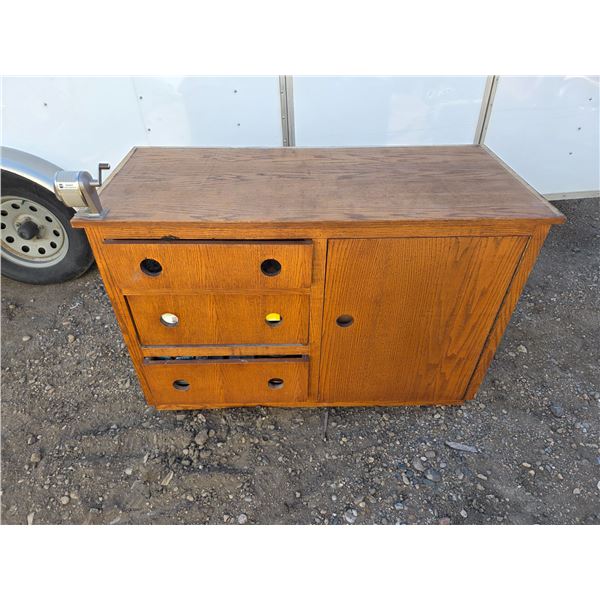 Work bench with contents- nails and screws- 21" by 48" by 30"H