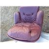 Image 4 : leather swivel chair and foot stool- 38"H for chair and 15" H for stool
