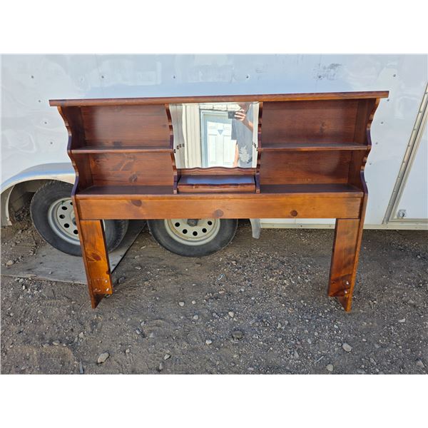 Wood headboard with mirror- 62" by 9" by 48"H