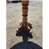 Image 2 : Antique Oak pedestal accessory table- 27"W by 28"H
