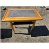 Image 1 : Antique Oak table with tile insert- 30" by 19" by 30"H