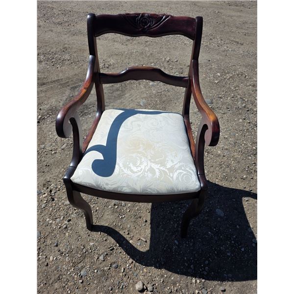 Antique Upholstered living room chair- 22"W by 19"L by 36"H