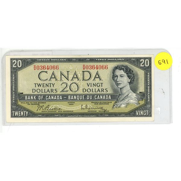 1954 Canadian Twenty Dollar.