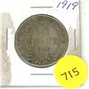 Image 1 : 1919 New Foundland Silver 50 Cents Coin.