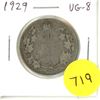 Image 1 : 1929 Canadian Silver 50 Cents Coin.