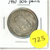 Image 1 : 1957 Canadian Silver 50 Cents Coin.