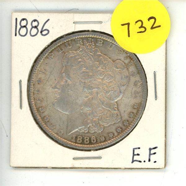 1886 U.S.A Silver One Dollar Coin.