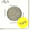 Image 1 : 1963 Canadian Silver 25 Cents Coin.