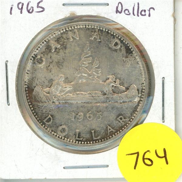 1965 Canadian Silver One Dollar Coin.