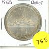 Image 1 : 1965 Canadian Silver One Dollar Coin.