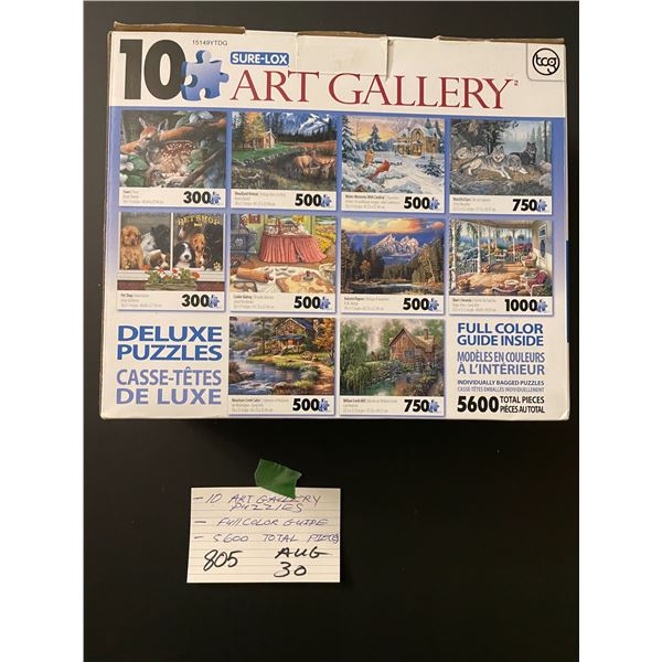 10 Art gallery puzzles - full colour guide - 5600 total pieces