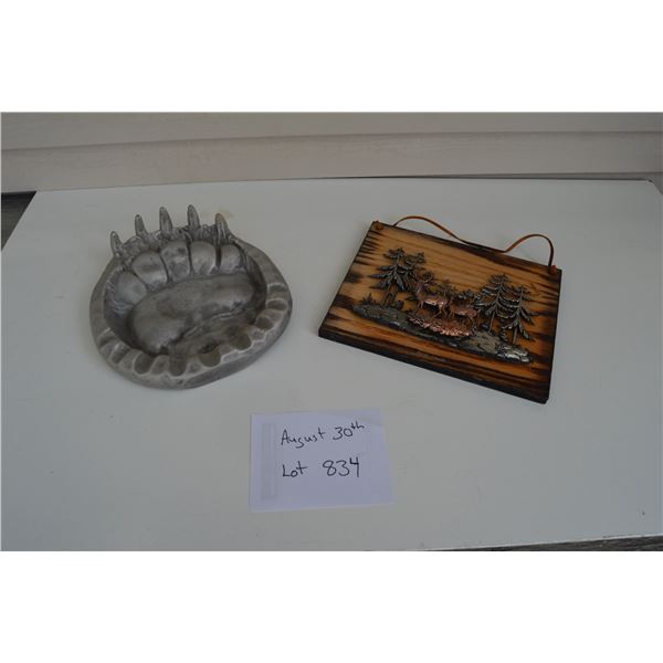 Cast bear paw ashtray or candy dish / Wall art from Jasper