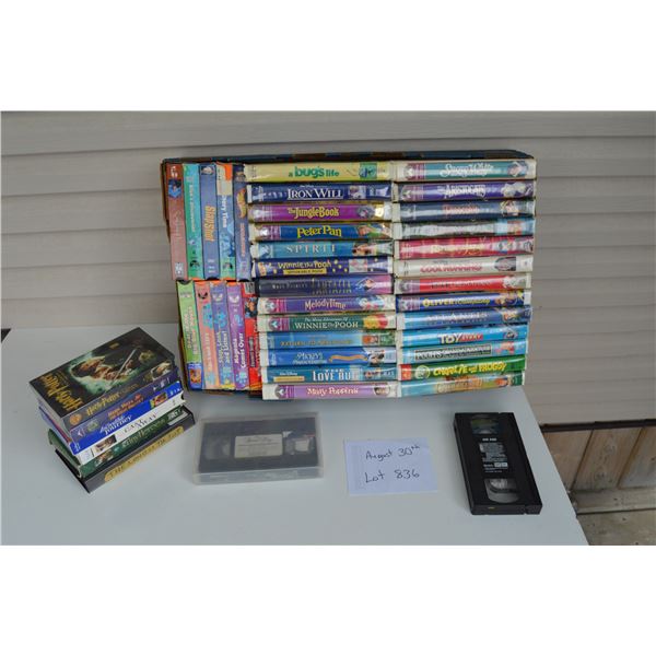 VHS tapes x 44 - includes many Disney films plus 1 Harry Potter film