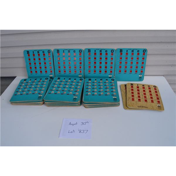 Vintage sliding Bingo cards x 28