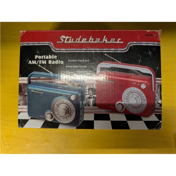 Portable AM/FM Radio Studebaker Brand new w/ Original Box