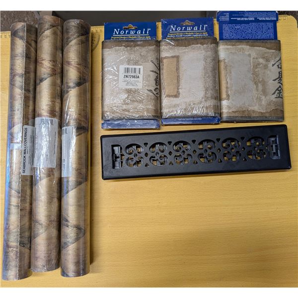 (3) Sea Brook Wall Coverings Vinyl One Double Roll (5.2m/52cmx10m) W/ Etc.