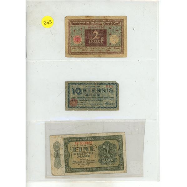 Lot of 3 Foreign Currency