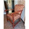 Image 2 : Paisley print cherry wood armchair