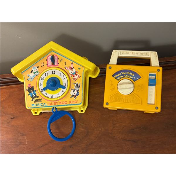 Musical Busy KOO Koo clock, Fisher Price windup Radio