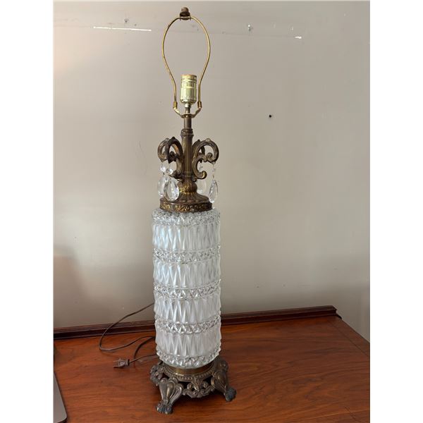 Footed Crystal lamp pair (2)