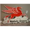 Image 2 : doublesided Mobiloil AND Greases porcelain metal sign - reproduction