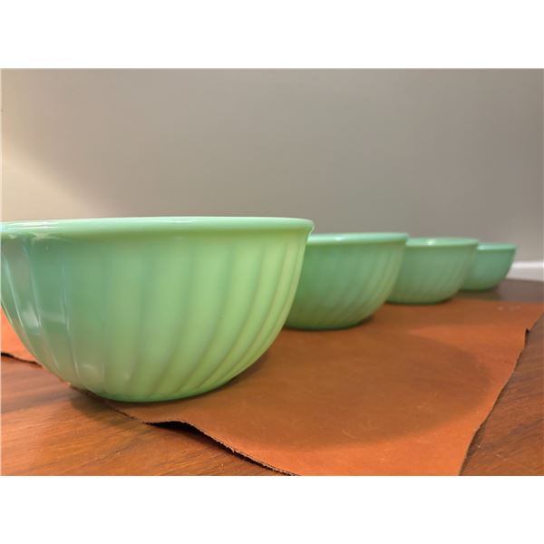 Fire King Jadeite Swirl Bowl Set (4 bowls)