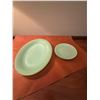 Image 2 : Fire King Jadeite Platter & small plate lot (4 pieces)
