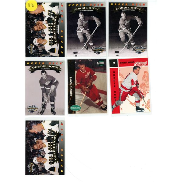 (7) 1990s Gordie Howe Cards (Hockey Heroes, Legend,