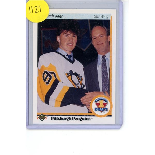 1990-91 Jaromir Jagr Upper Deck Rookie Card #356 Number 1 Draft