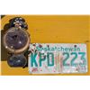 Image 1 : Vintage Carriage Lamp w/ July 1985 License Plate Attached KPD 223