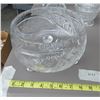 Image 1 : Heavy glass footed fruit bowl- 7.5" by 5"