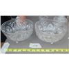 Image 1 : Pair of footed glass bowls- 4"H