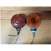 Image 1 : (2)Emergency Lights (1) Vintage SAE Red and Orange Light (1) Dominion Auto Toronto Canada Light
