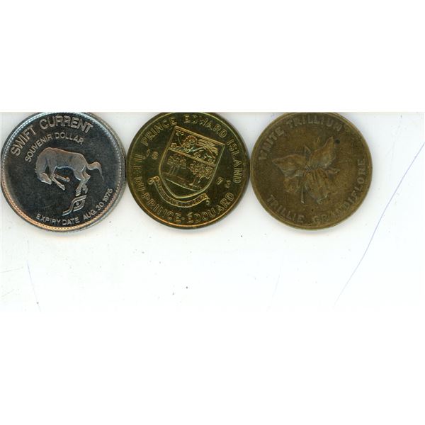 (3) Vintage Canadian Coins/Tokens (Ontario 1867, Prince Edward Island, and Swift Current Souvenir Do