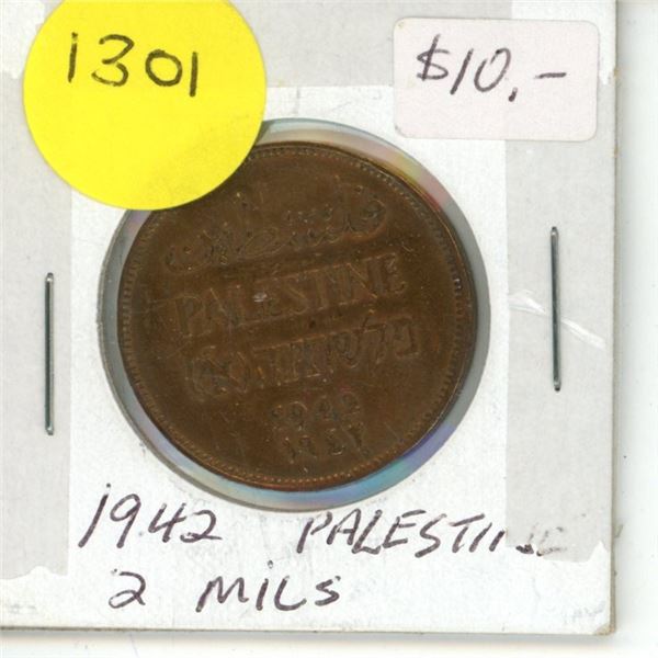 1942 Palestine 2 Mils Coin