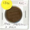 Image 1 : 1942 Palestine 2 Mils Coin
