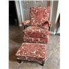 Image 1 : Velour Rose Rocking Armchair & Stool Set