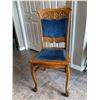 Image 1 : Vintage Dining Chair with blue velvet accents