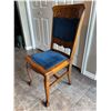 Image 2 : Vintage Dining Chair with blue velvet accents