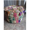Image 1 : Handstitched, patchwork seating cushion/ footstool
