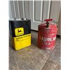 Image 1 : Vintage tin gasoline can & JD Special purpose oil can lot
