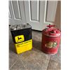 Image 2 : Vintage tin gasoline can & JD Special purpose oil can lot