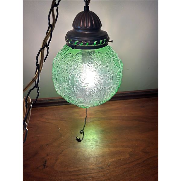 Green Rose Swag lamp