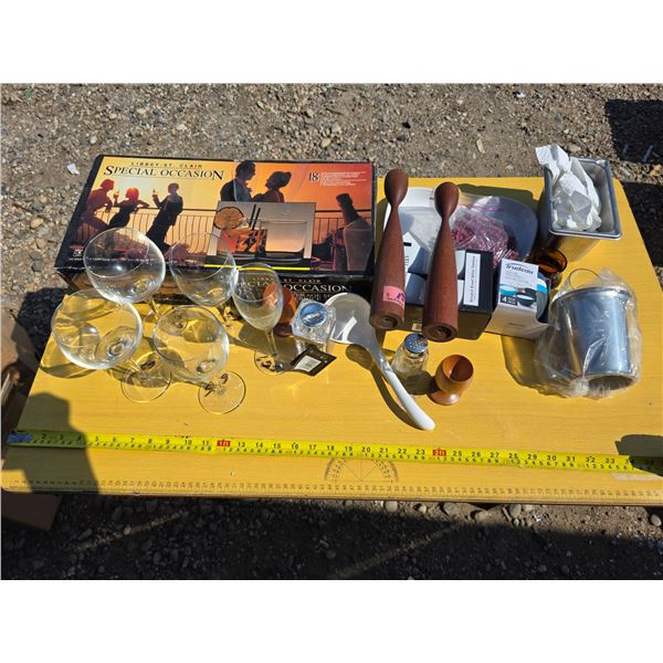 Lot of glasses and dishes